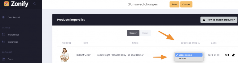 Screenshot from How to change the business model from Dropshipping to Affiliate