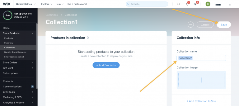Screenshot from How to import product to specific collection on your Wix store using Zonify?
