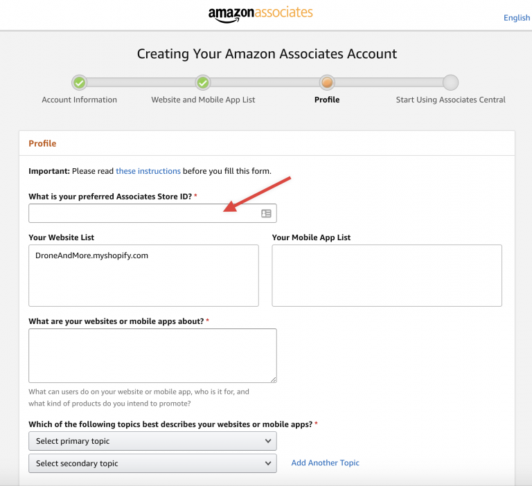 Screenshot from Earn Amazon Affiliate Commissions Using Shopify, Wix and Woocommerce Store - How to Signup?