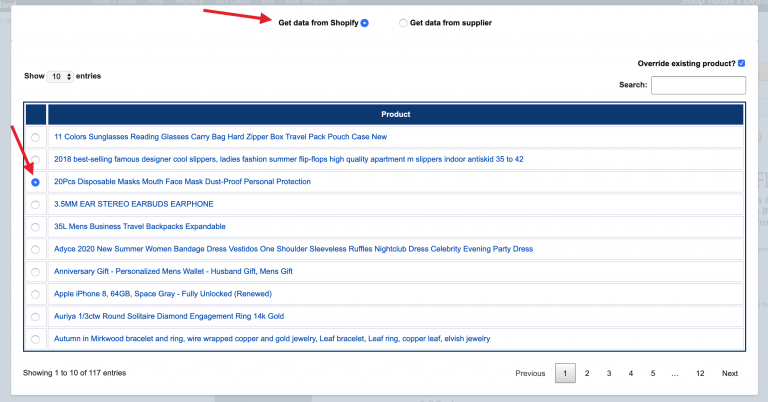 Screenshot from How do I change supplier or connect existing product to Zonify?
