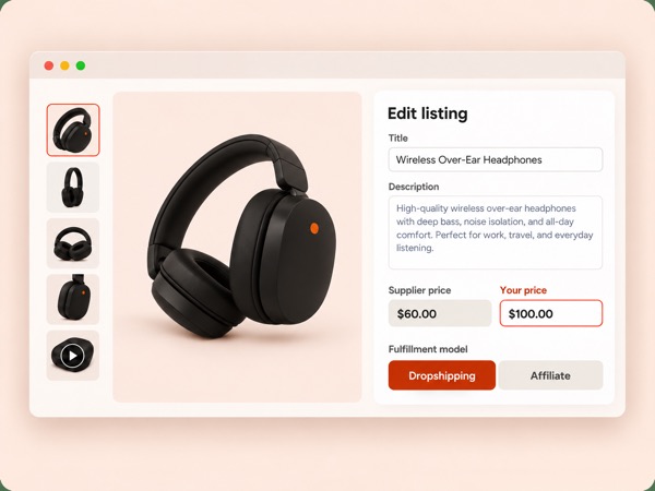 Editing the title, price and business model before import