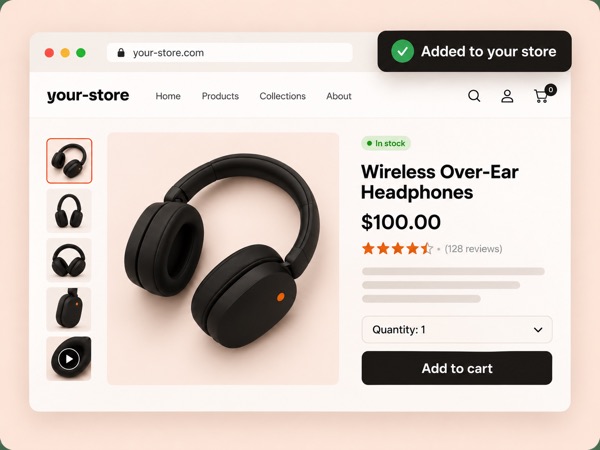 The sample product live in your store